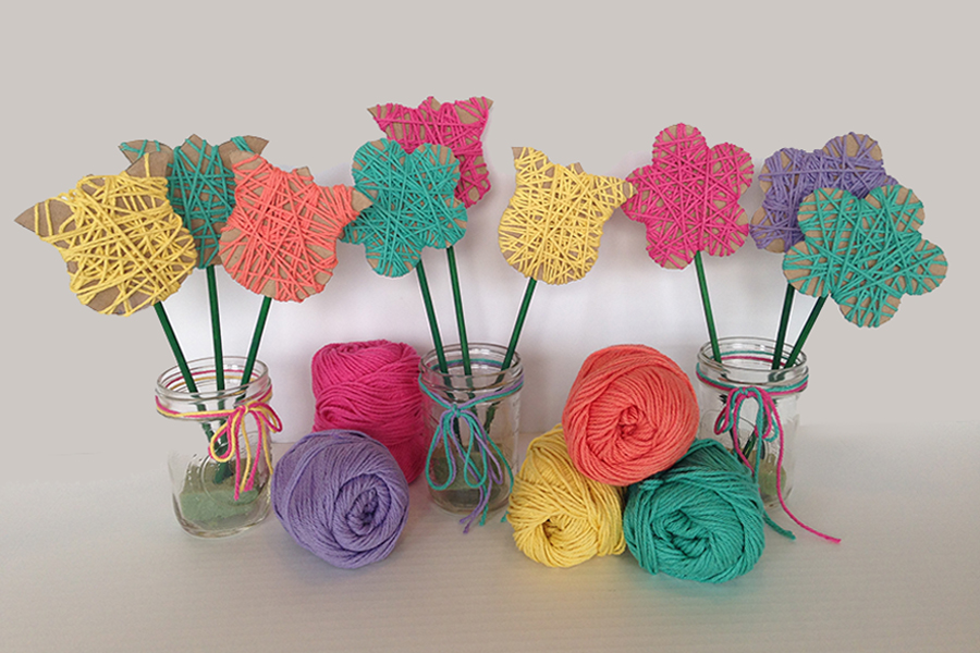 Mason Jar Yarn Flowers | More Like Grace